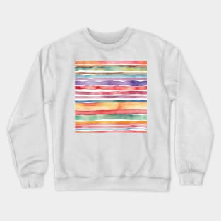 Colorful watercolor striped pattern Crewneck Sweatshirt